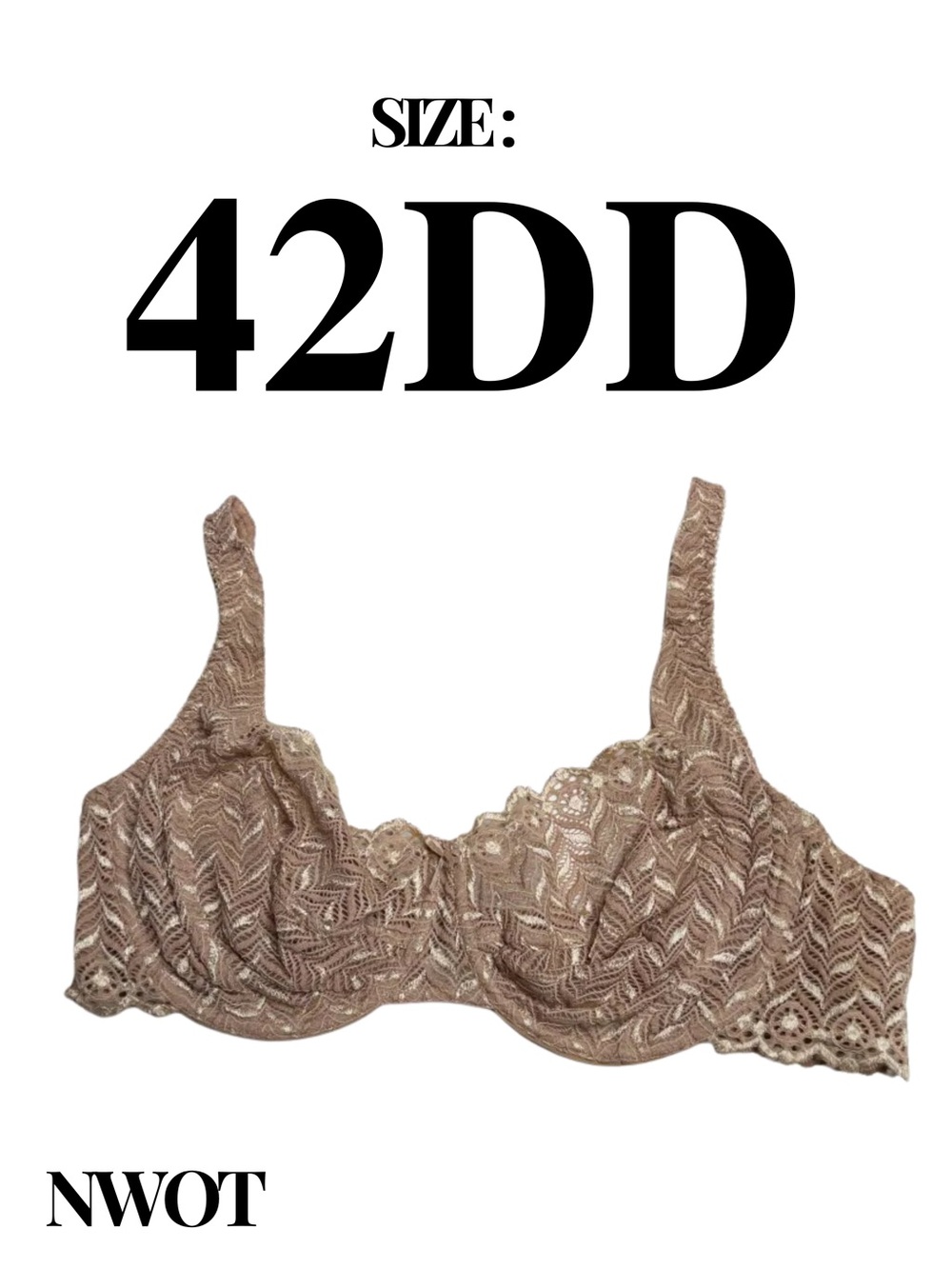 Sumatra By Cariche Lace Underwire Bra NWOT  — Size 42DD